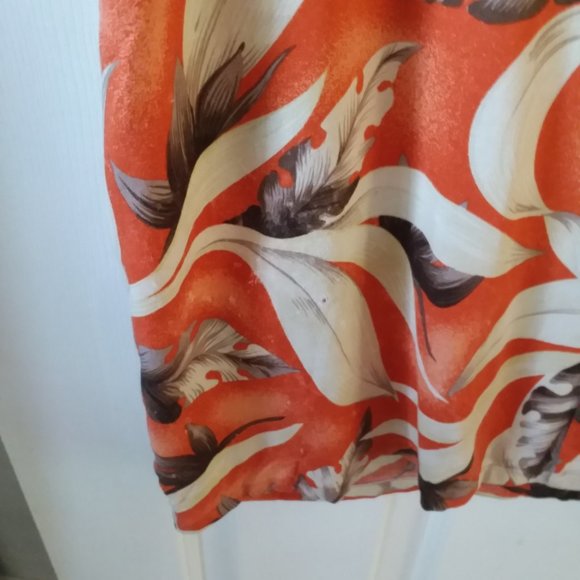 Orange tropical Hawaiian palm leaves men shirt XL - Picture 5 of 6